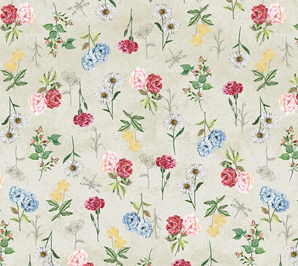 Windham Butterfly Collector Botany Floral 53611-3 Ivory | Per Half Yard