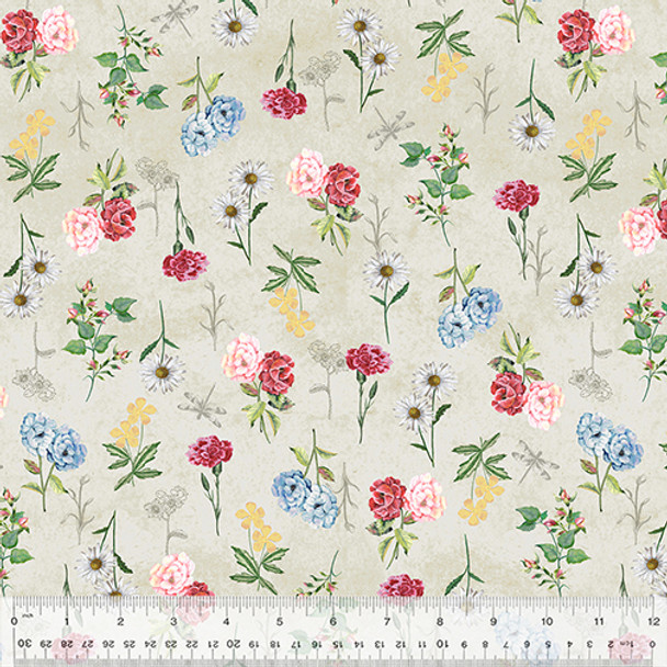 Windham Butterfly Collector Botany Floral 53611-3 Ivory | Per Half Yard