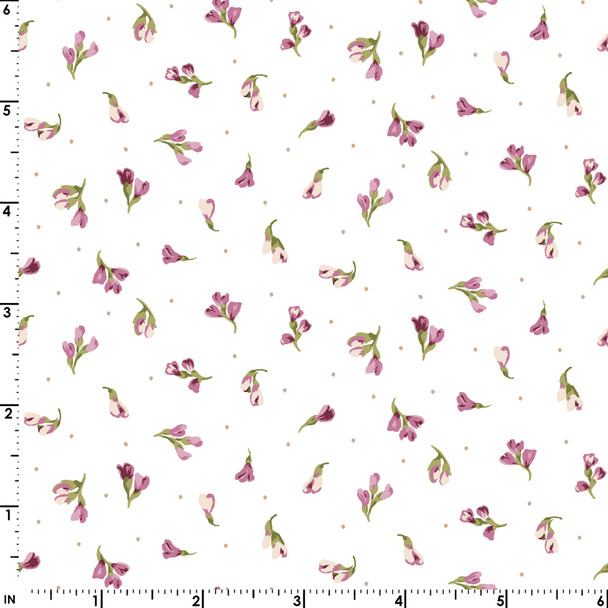 Maywood Adelaide 10285-W Buds White | Per Half Yard