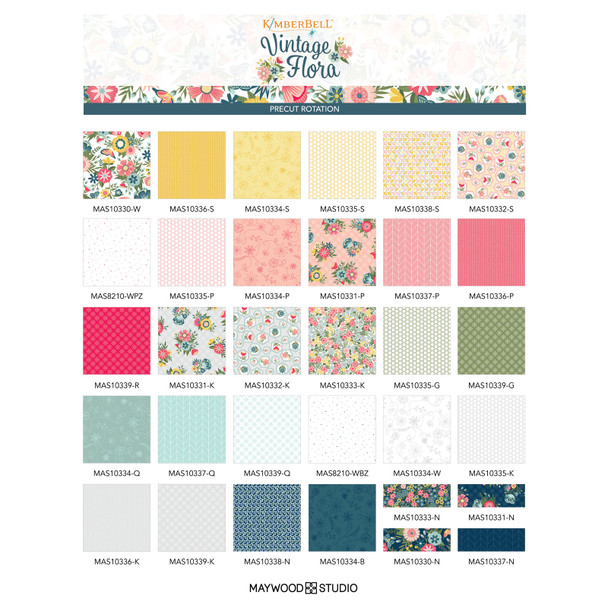 Maywood Vintage Flora by Kimberbell Strip Roll Pack | 40 Assorted 2 1/2 in strips