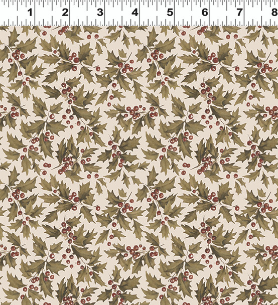 Clothworks Better Not Pout Y3788-57 Holly Berries Cream | Sold By Half-Yard