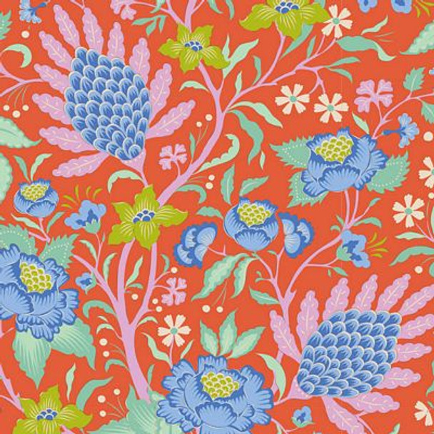 Tilda Bloomsville Flowertangle Persimmon TIL100505-V15 | Priced SOLD BY THE HALF-YARD