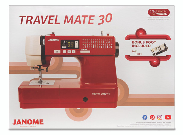 Janome Travel Mate 30 TM30 Computerized Sewing Machine - 30 Stitches & Bonus Foot