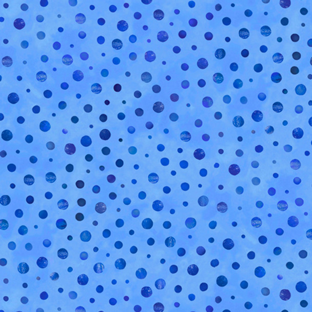QT Fabrics | Blossoms of Blue 29871-B Blue on Blue Dots | Sold By Half-Yard