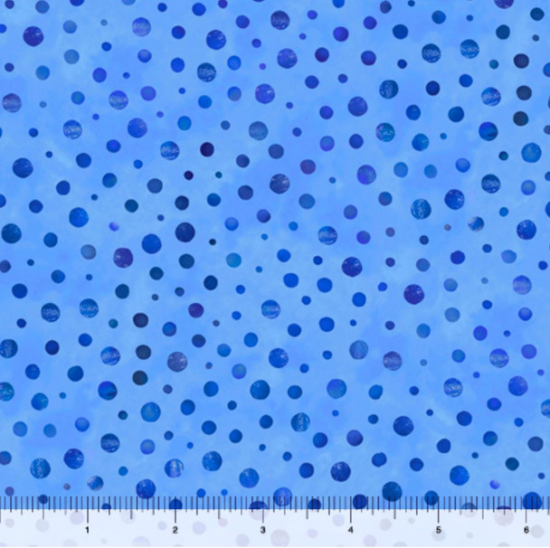 QT Fabrics | Blossoms of Blue 29871-B Blue on Blue Dots | Sold By Half-Yard