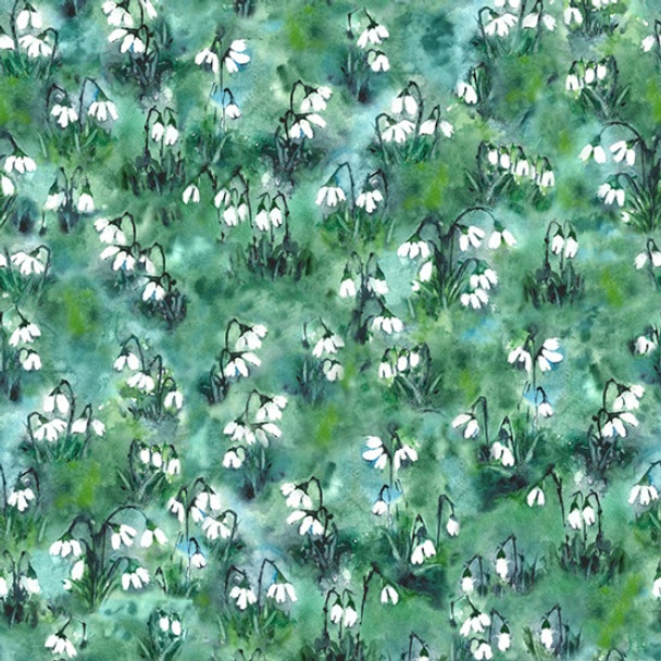 Hoffman Cabin In The Woods V5224-31 Emerald Floral | Per Half Yard