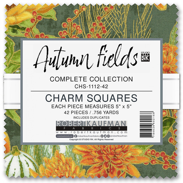 Robert Kaufman Autumn Fields Charm Pack 42 Pieces 5"x5" CHS-1112-42