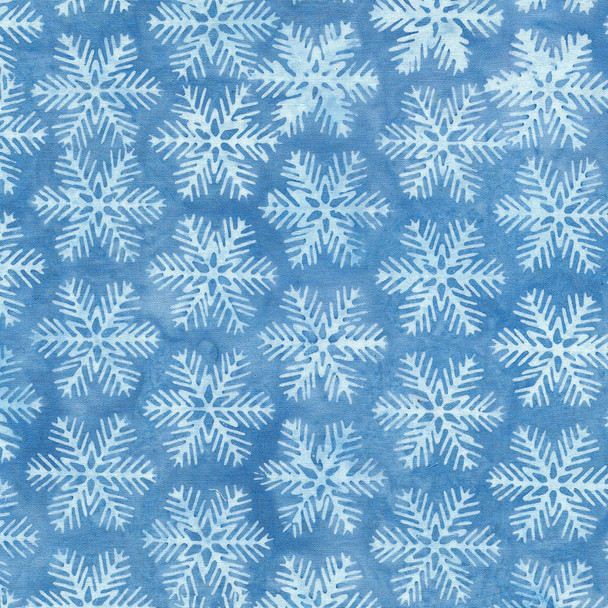 Island Batik Let It Snow | Snowflake Blue Harbor | Per Half Yard