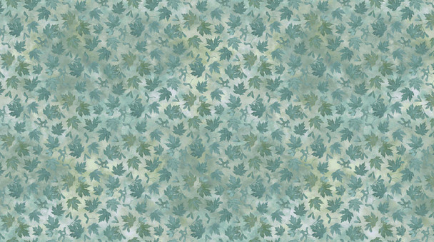 Northcott Stonehenge Autumn Splendor 26686-64 Mid Teal Tonal Leaves | Per Half Yard