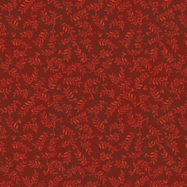 Benartex American Spirit 7563-10 Harvest Berry Leaves Red | Per Half Yard