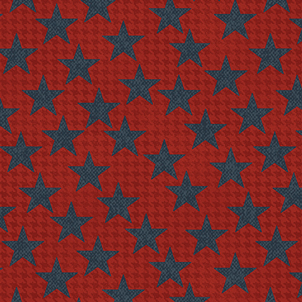 Benartex American Spirit 16103-10 Red Houndstooth Blue Stars | Per Half Yard