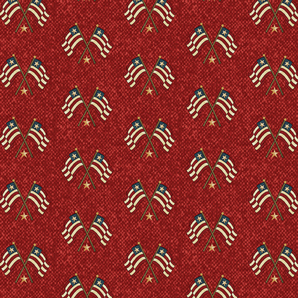 Benartex American Spirit 16107-10 American Flags Red | Per Half Yard