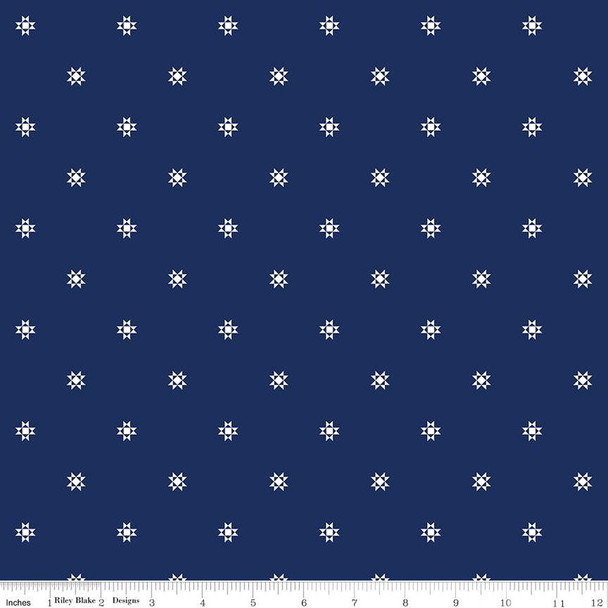 Riley Blake Simply Country Quilt Stars Navy C13417 | Per Half Yard