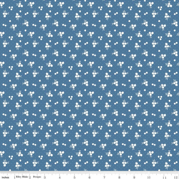 Riley Blake Simply Country Floral Denim C13416-Denim | Per Half Yard