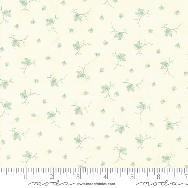 Moda Collections for a Cause: Etchings 44338-21 Brave Butterfly Parchment Aqua | Per Half Yard