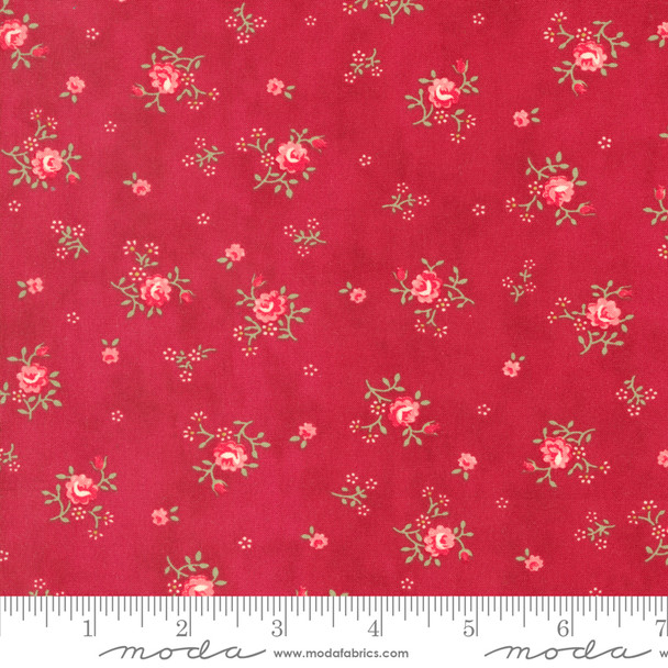 Moda Collections for a Cause: Etchings 44336-13 Peaceful Posies Red | Per Half Yard