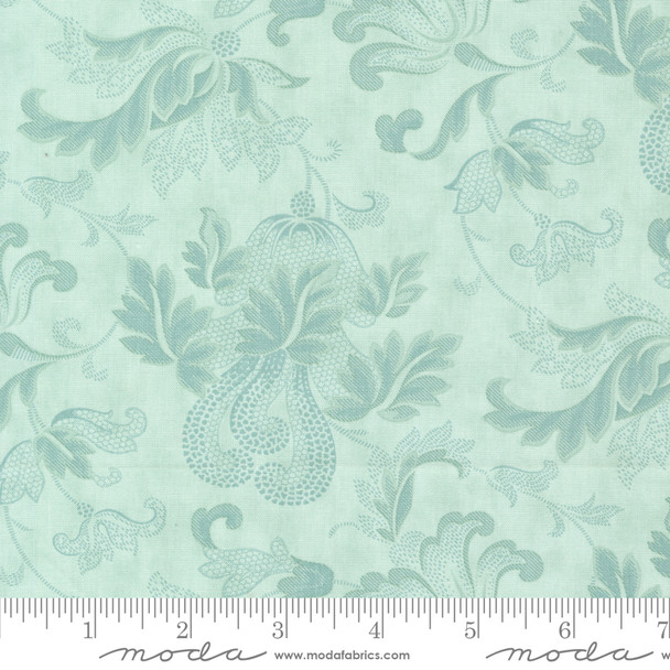 Moda Collections for a Cause: Etchings 44335-12 Damask Scroll Aqua | Per Half Yard