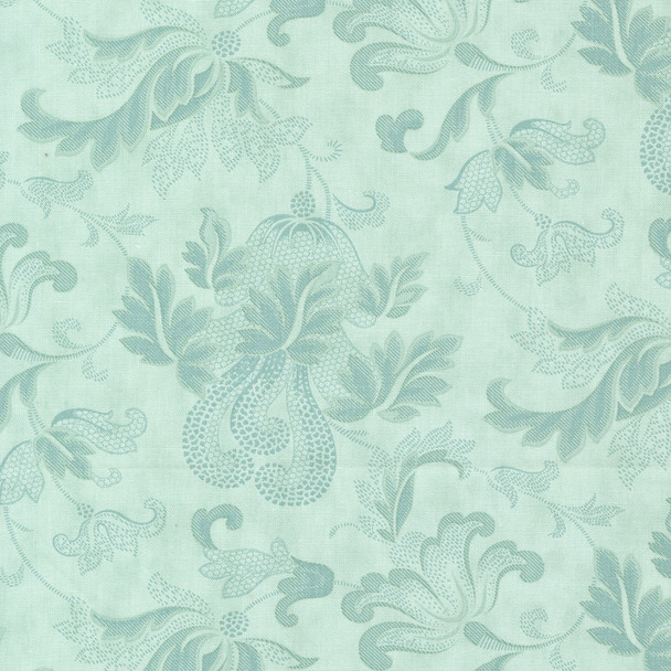 Moda Collections for a Cause: Etchings 44335-12 Damask Scroll Aqua | Per Half Yard