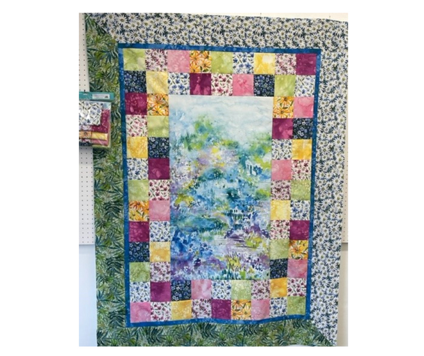 Quilt for Sale:  Charmed Panel Quilt 54"x72" featuring fabrics by Create Joy Project