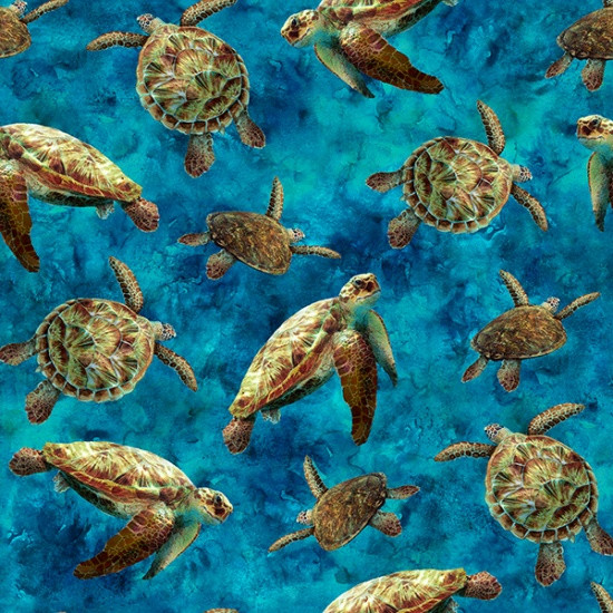 新品 THING FABRICS シングファブリックス OFF TURTLE Sea Turtles Cotton Fabric | Teton Trade Cloth