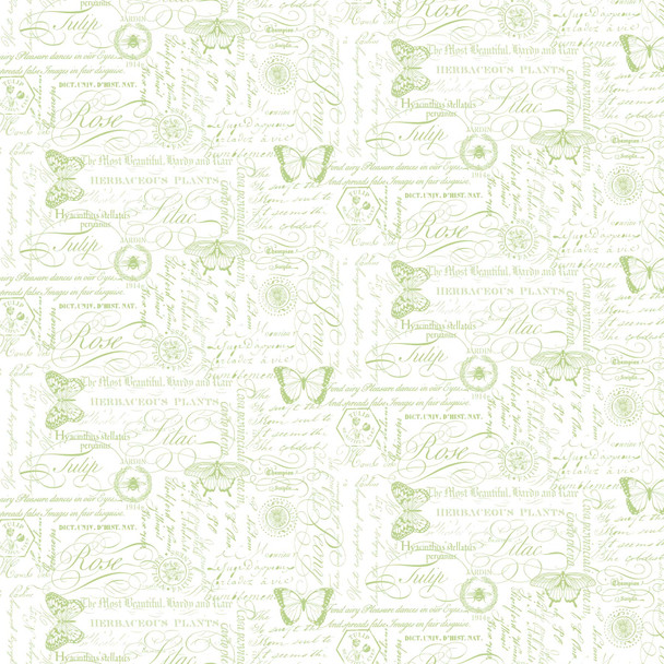 Northcott Deborah's Garden DP25600-10 Toile White Green | Per Half Yard