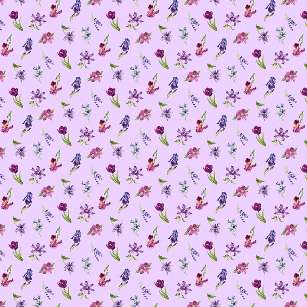 Northcott Deborah's Garden DP25595-82 Lilac Multi Medium Floral Toss | Per Half Yard