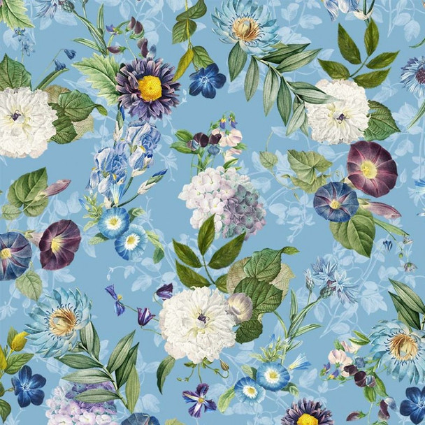 Michael Miller Botanical Garden - Garden Fresh DDC11467 Breeze Blue | Per Half Yard