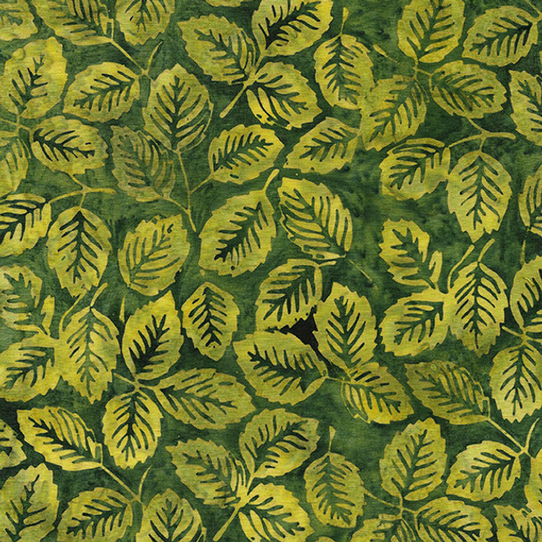 Island Batik Earthly Greens 112322690 Leaves Mint Basil Green Grass| Per Half Yard