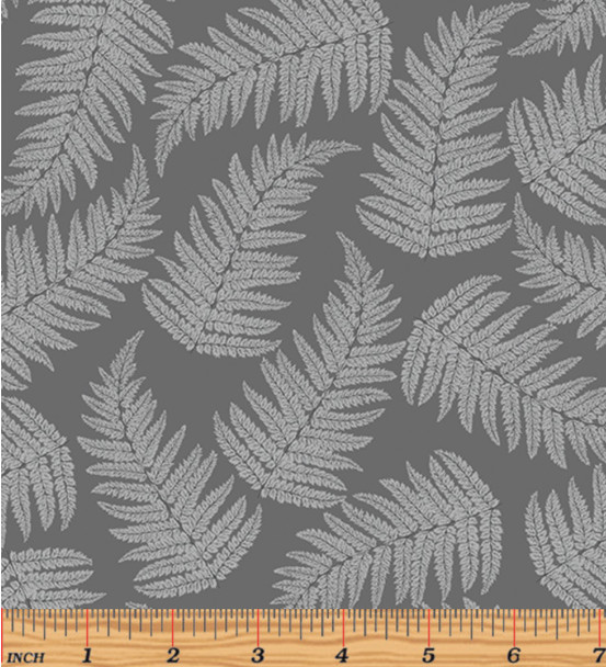 Benartex Whispering Lilies 16229-14 Fern Whisper Medium Grey Tonal | Per Half Yard