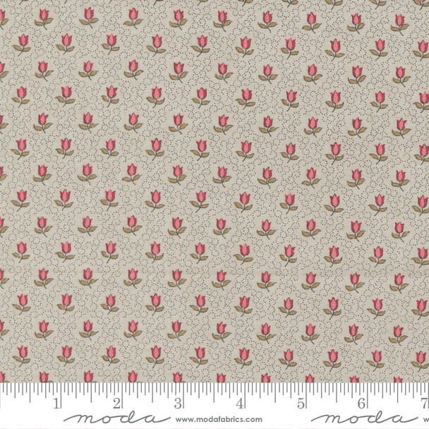 Moda French General Antoinette 13955 13 Smoke Champagne Small Floral | Per Half Yard