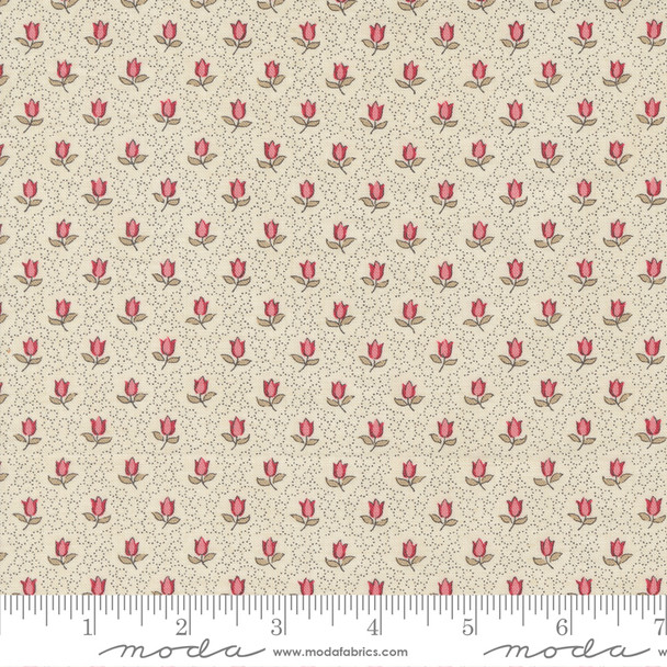 Moda French General Antoinette 13955 11 Pearl Champagne Small Floral | Per Half Yard