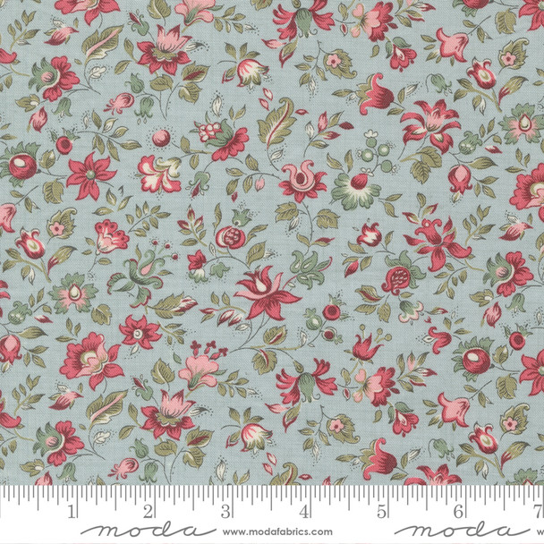 Moda French General Antoinette 13952 13 Ciel Blue Picardie Small Floral| Per Half Yard