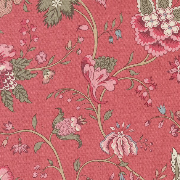 Moda French General Antoinette 13951 15 Faded Red Cecile Florals | Per Half Yard