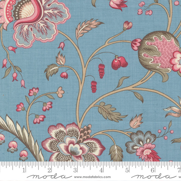 Moda French General Antoinette 13951 14 French Blue Cecile Florals | Per Half Yard