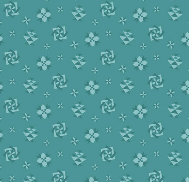 Riley Blake Spring Barn Quilts | Teal Quilt Blocks C14332-Teal | Per Half Yard