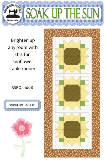 Soak Up The Sun - Sunflowers Table Runner Pattern from Seams Sew Perfect