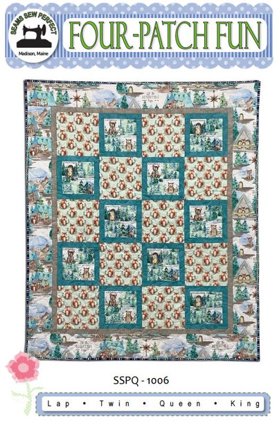 Four Patch Fun Quilt Pattern: Makes 4 sizes - Lap Twin Queen King