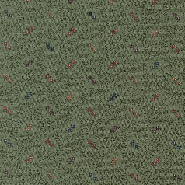 Moda Kansas Troubles Chickadee Landing 9742 15 Leaf Twin Blooms Dots Blender | Per Half Yard