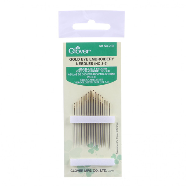 Embroidery Needles - Gold Eye - Size 3/9 - 16 count | Clover