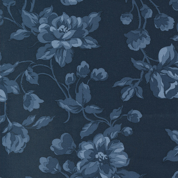 Moda Shoreline by Camille Rosskelley 55300-24 Cottage Large Floral Navy | Per Half Yard