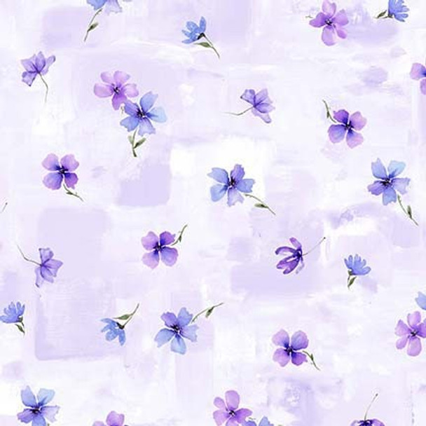 Michael Miller Notting Hill DCX11602 Lilac Pick a Petal Floral Flowers| Per Half Yard