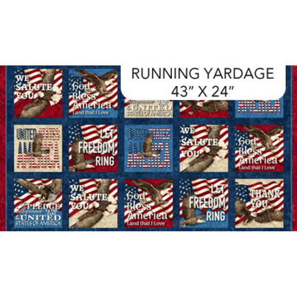 Northcott Stars and Stripes 12 | Panel of 15 Patriotic Blocks Navy Multi 27011-49