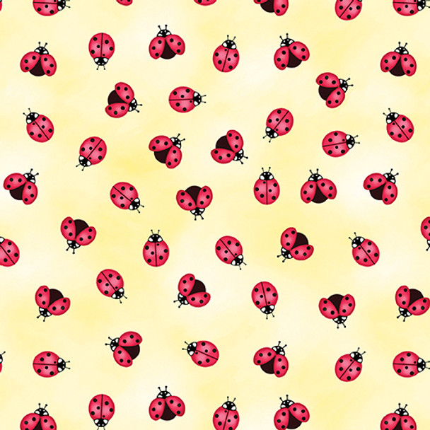 Benartex Sunshine Days 14328-33 Little Ladybugs Yellow | Per Half Yard