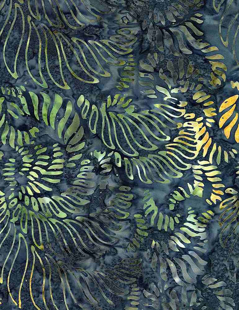 Timeless Treasures TONGA BATIK - SCUBA Tide Spiraling Tropical Leaves - Sold By Half-Yard