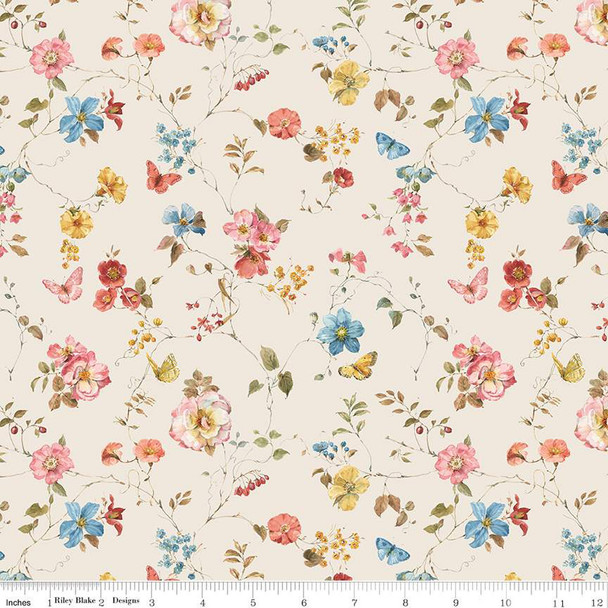 Riley Blake Countryside C14533-SAND Floral Sand | Per Half Yard