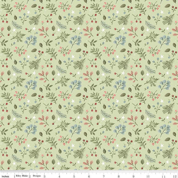 Riley Blake - Magical Winterland C14943-Green Foliage Green | Per Half Yard