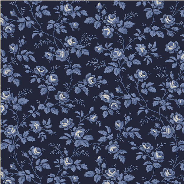 Windham Jasper Blue 54369-2 Rose Hedge Indigo Blue | SOLD BY THE HALF-YARD