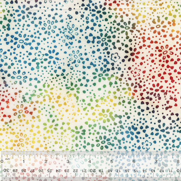 Anthology Batik JDJ Daisy Dots Batik Rainbow by Jacqueline de Jonge | SOLD BY THE HALF-YARD