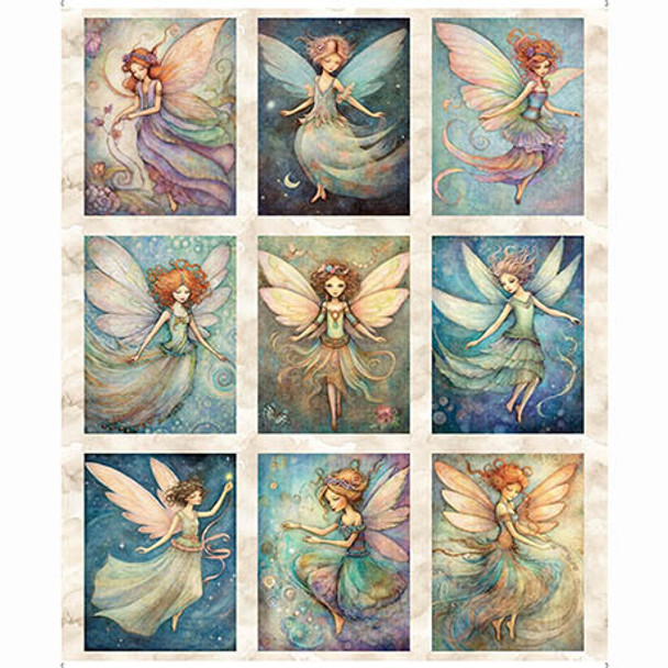 QT Fabrics Enchanted Fairy Picture Patches PANEL 36" x 44" 30759-X Multi