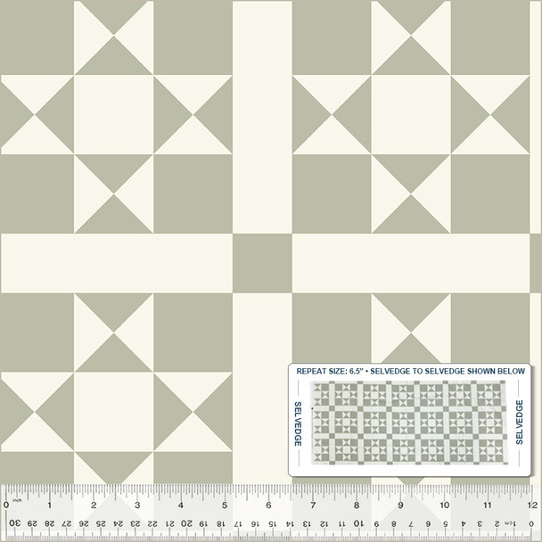 Windham Perfect Points 54231-8 Ohio Star Quilt Block Fabric Taupe | SOLD BY THE HALF-YARD